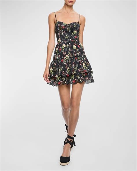 ruffled dress in eyelet embroidery ysl|Alice + Olivia Daisy Eyelet.